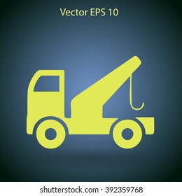 Flat evacuator car  icon. Vector