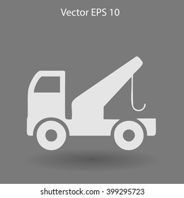 Flat evacuator car  icon. Vector
