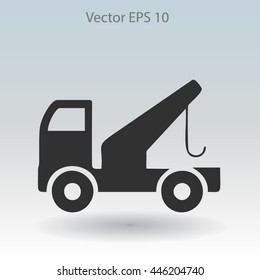 Flat evacuator car  icon. Vector
