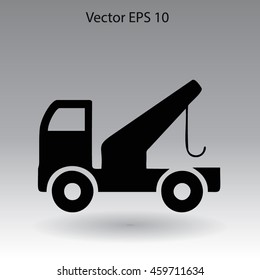 Flat evacuator car  icon. Vector