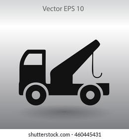 Flat evacuator car  icon. Vector