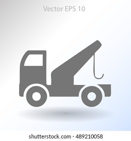 Flat evacuator car  icon. Vector