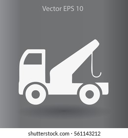 Flat evacuator car  icon. Vector
