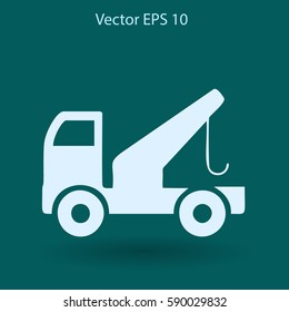 Flat evacuator car  icon. Vector