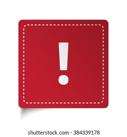 Flat Exclamation Mark icon on red sticker
