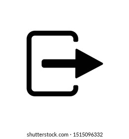 Flat Exit Icon Sign Vector Illustration – Vector