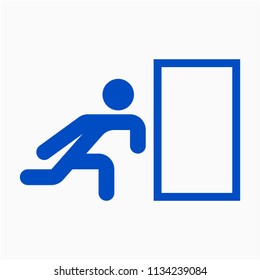 Flat exit sign pixel perfect vector icon