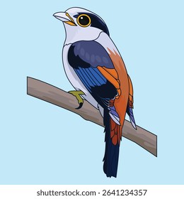 flat exotic bird vector design