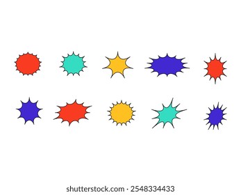 Flat Explosion Shape Element Set