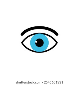 Flat Eye Icon Sign Vector Illustration on white background