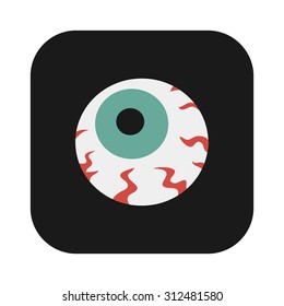 Flat eye icon, vector illustration with long shadow