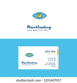 Flat Eye  Logo and Visiting Card Template. Busienss Concept Logo Design
