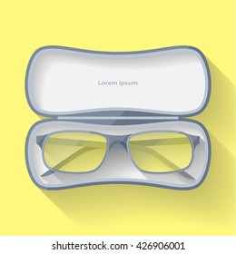 flat eyeglasses in case