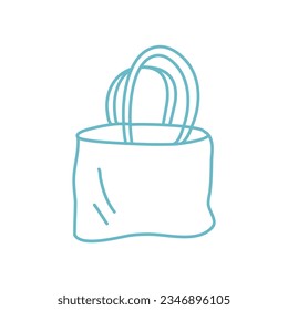 flat fabric bag illustrated outline