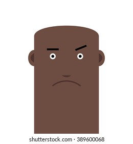 Flat face bald angry man avatar vector character