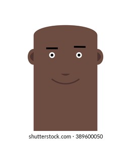 Flat face bald joyful man avatar vector character