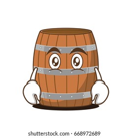 Flat face barrel character cartoon style vector illustration