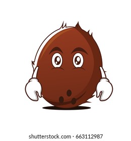 Flat face coconut cartoon character