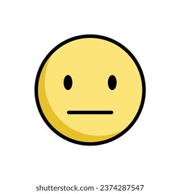 Flat Face Emoticon Vector Illustration