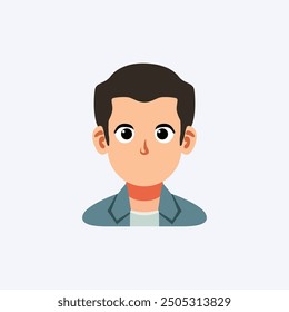 flat face icon casual men logo flat