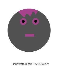 Flat face icon, emoji, funny isolated on white background.