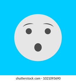 Flat Face Icon, Flat Emoticon