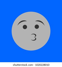 Flat Face Icon, Simple Emoji