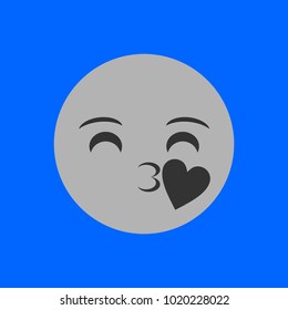 Flat Face Icon, Simple Emoji
