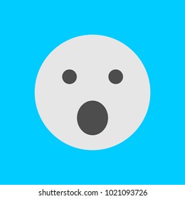 Flat Face Icon, Simple Emoji, Flat Emoticon