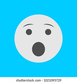 Flat Face Icon, Simple Emoji, Flat Emoticon