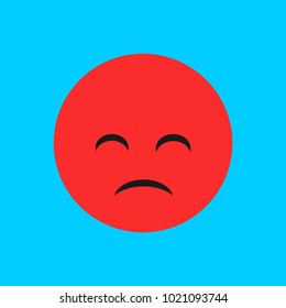 Flat Face Icon, Simple Emoji, Flat Emoticon