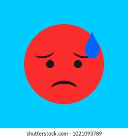Flat Face Icon, Simple Emoji, Flat Emoticon
