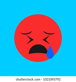 Flat Face Icon, Simple Emoji, Flat Emoticon