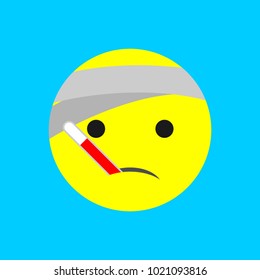 Flat Face Icon, Simple Emoji, Flat Emoticon