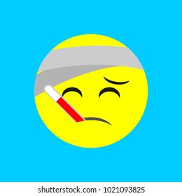 Flat Face Icon, Simple Emoji, Flat Emoticon