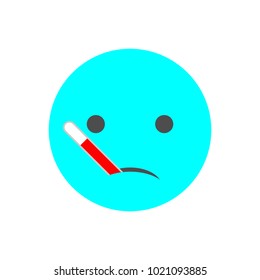 Flat Face Icon, Simple Emoji, Flat Emoticon