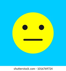 Flat Face Icon, Simple Face Emoticon