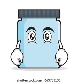 Flat face jar character cartoon style vector illustration