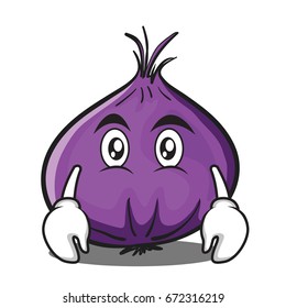 Flat face red onion character cartoon