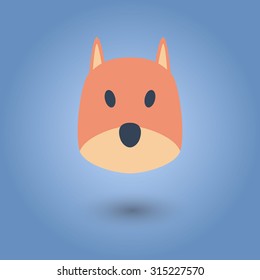 Flat face of squirrel. Vector illustration