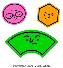 flat face sticker illustration vector design
