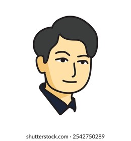 a flat face that focuses on showing the head area