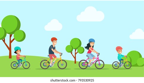 34,608 Happy family riding bikes Images, Stock Photos & Vectors ...