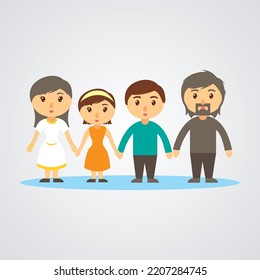 flat Family icon illustration symbol