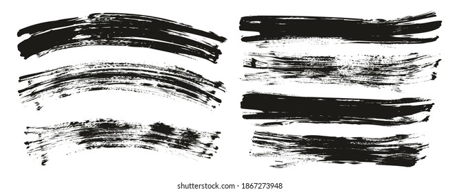 Pincel De Ventilador Plano Curva Y Fondo Largo Mezcla De Fondo Abstracto De Alto Detalle Conjunto De Mezcla De Fondo Del Vector 