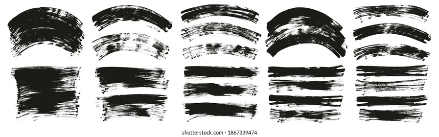 Pincel De Ventilador Plano Curva Y Fondo Largo Mezcla De Fondo Abstracto De Alto Detalle Conjunto De Mezcla De Fondo Del Vector 