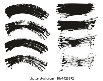 Flat Fan Brush. Regular, Curved And Long Background Mix High Detail Abstract Vector Background Mix Set 