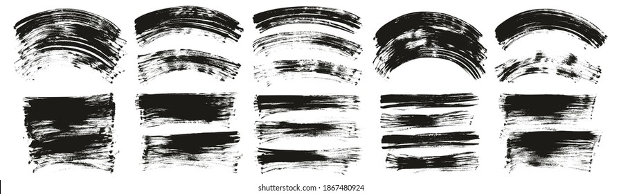 Pincel De Ventilador Plano Curva Y Fondo Largo Mezcla De Fondo Abstracto De Alto Detalle Conjunto De Mezcla De Fondo Del Vector 