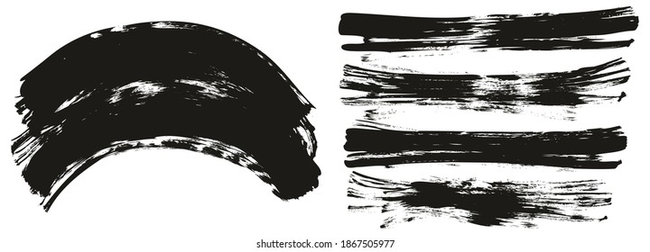 Pincel De Ventilador Plano Curva Y Fondo Largo Mezcla De Fondo Abstracto De Alto Detalle Conjunto De Mezcla De Fondo Del Vector 
