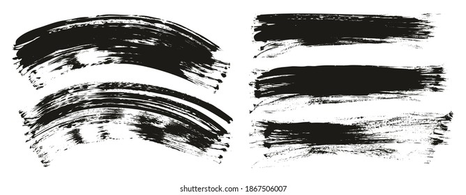 Pincel De Ventilador Plano Curva Y Fondo Largo Mezcla De Fondo Abstracto De Alto Detalle Conjunto De Mezcla De Fondo Del Vector 
